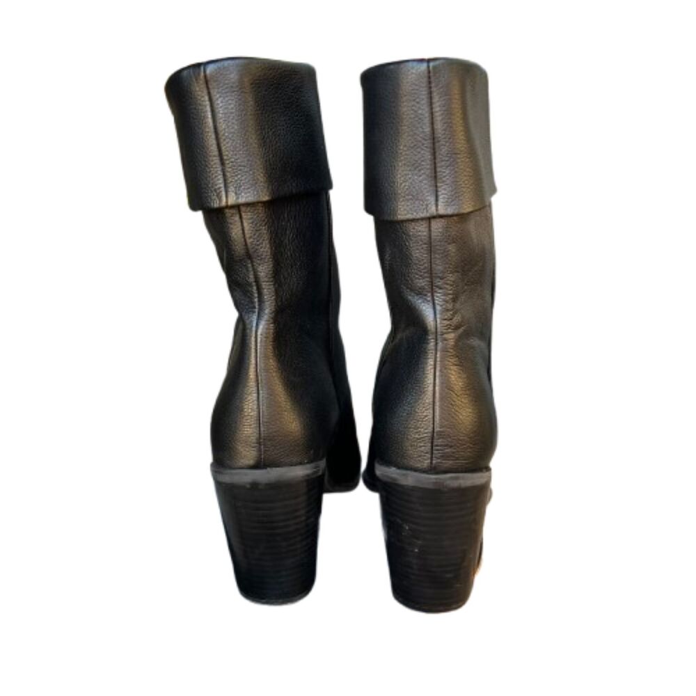 Lisa Vicky Womens Steady Western Black Leather Block Heel Bootie Size 9M - Picture 4 of 7